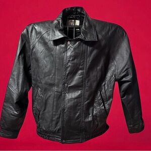 Vintage~Adler~Men’s~Genuine Leather Coat~XL~Bomber Jacket~Full Zip & Snaps~Lined